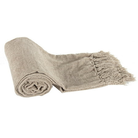 Beige Chenille - A&B Home Micro Poly Chenille Throw, Beige, 50 by 60-Inch