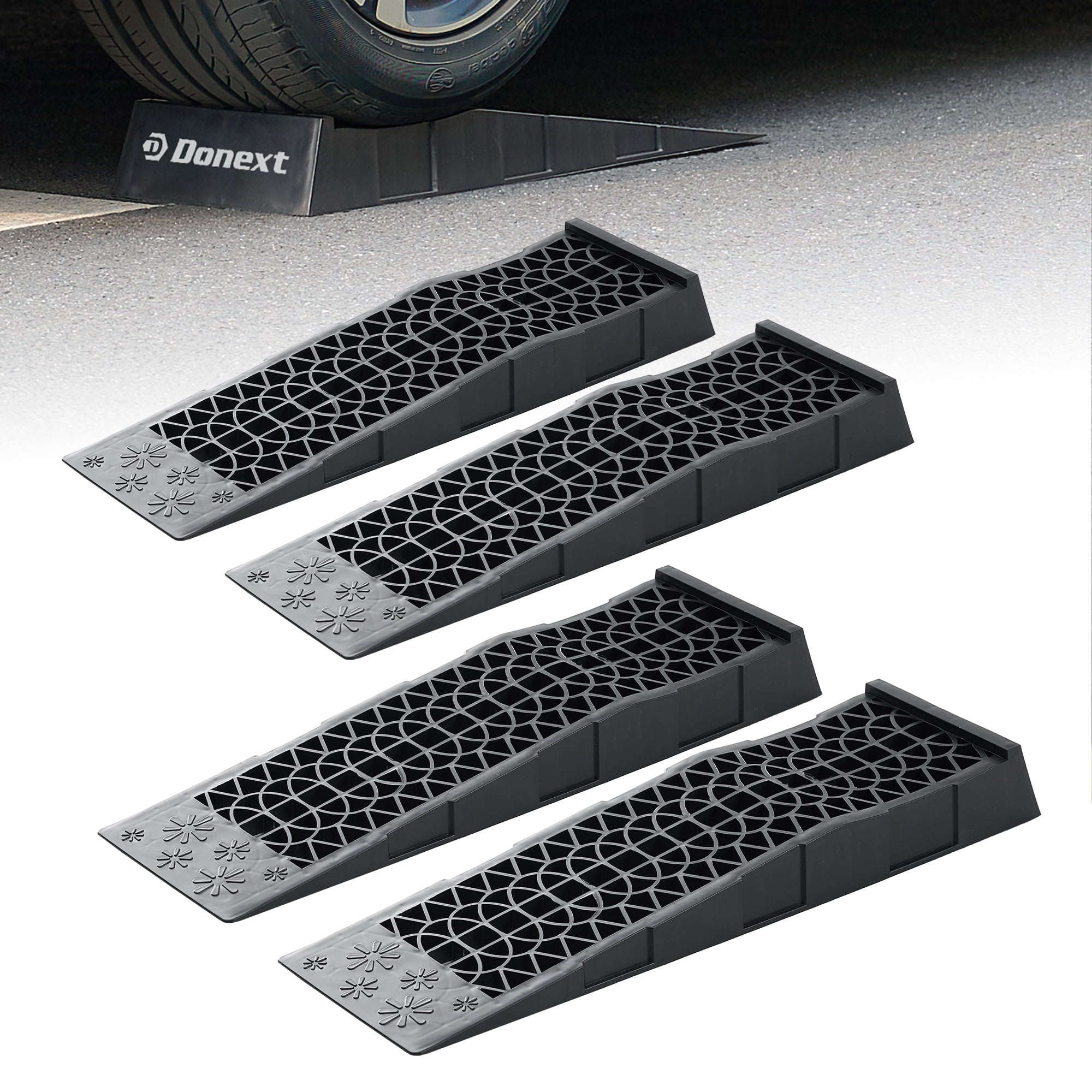 Donext Low Profile Plastic Car Service Ramps 6 Ton Heavy Duty Truck