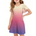 thumbnail image 5 of Girls Summer Dress Tween Dresses Gradient Short Sleeve Dress Soft Comfortable Perfect for Casual Wear and Special Occasions ,Sie:150, 5 of 5