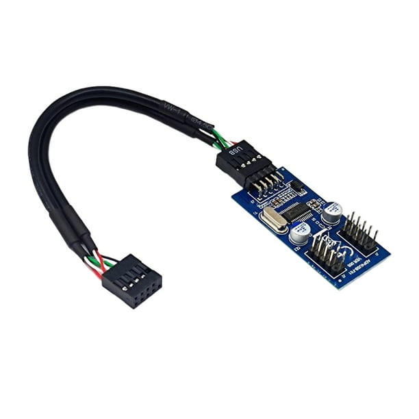 Cable de extensión USB de 9 pines, adaptador de conector de tarjeta, cable divisor de extensión de 1 a 2 03 m