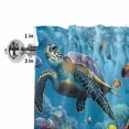 thumbnail image 4 of Window Valance for Kitchen,Underwater Sea Turtle Coral Fish Rod Pocket Curtain Valances Short Curtains Drapes Panel,Summer Ocean Water Window Treatment Topper for Living Room Bathroom Bedroom Home, 4 of 9