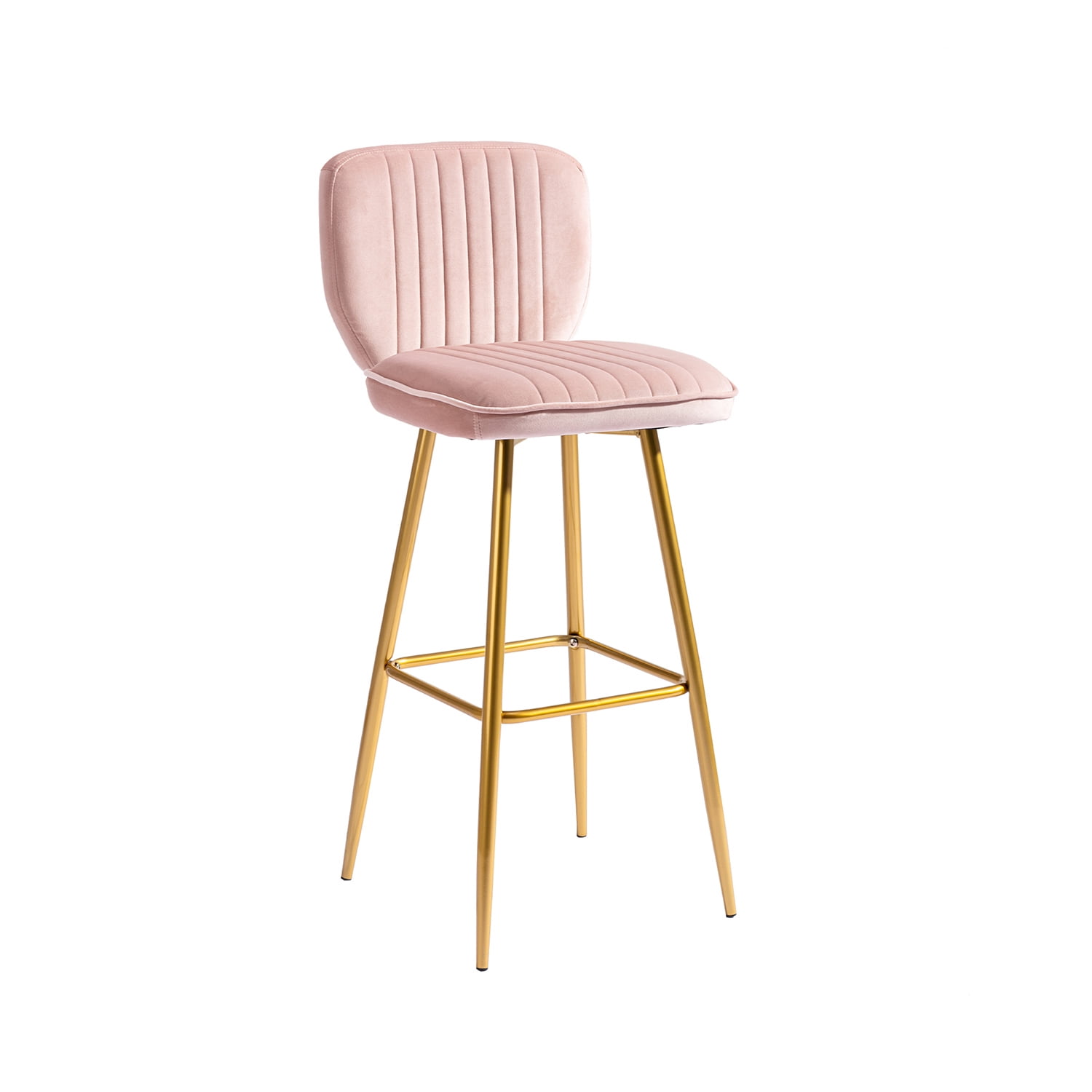 Kepooman Modern Design Bar Stools Set of 1 with Back for Bar Counter, Pink Kepooman Modern Design Bar Stools Set of 1 with Back for Bar Counter, Pink
