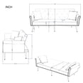 thumbnail image 6 of Velvet Convertible Futon Sofa Bed with Golden Metal Legs, 75" Tufted Loveseat Couch Sleeper Futon Sofa with Adjustable Armrests for Home Living Room Bedroom, 6 of 6