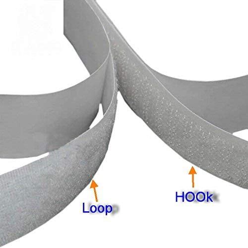 16 Feet Length 0.75 Inch Width Hook and Loop with Strong Self Adhesive Tape Strip Fastener White 