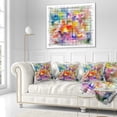 thumbnail image 3 of Designart Colorful Stain Design with Grid - Abstract Throw Pillow - 16x16, 3 of 5