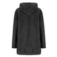thumbnail image 4 of Kaemgyyd Winter Dresses for Women Fleece Fuzzy Hooded Sweatshirts Dress Casual Loose Long Sleeve Tunic Dress, 4 of 5