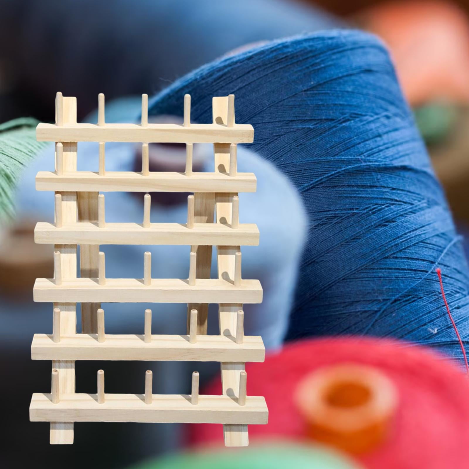Sewing Thread Rack, Storage Holder Space Saving Lightweight Sturdy Wooden  Thread