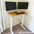 thumbnail image 4 of Desky Dual Mini Rubberwood Sit Stand Desk - Light Oak / 40" X 24" / Gray, 4 of 9