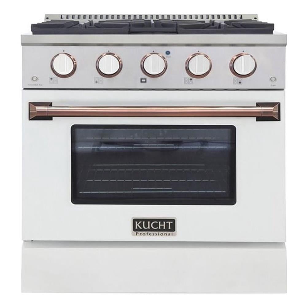 Pemberly Row 30" Stainless Steel Propane Gas Range in Silver/White