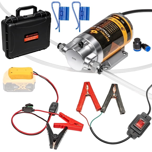 SYHXYSOO 100W Electric Oil Extractor Pump Kit, Oil Transfer Pump Compatible with DEWALT 20V/18V Battery, for Engine/Transmission Oil Change