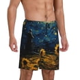 thumbnail image 2 of Fotbe Oil Starry Sky Sunflower Pantalones Cortos de Pijama para Hombre, Ropa de Dormir, Pantalones de Pijama Cortos para Hombre-XX-Large, 2 of 6
