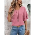 thumbnail image 2 of QINCAO Womens Tops Ruffle Sleeve V Neck Casual Tunic Shirts S-XXL, 2 of 5