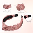 thumbnail image 4 of Unique Bargains 2 Pcs Women' Wide Knotted Headband Pink Brown 1.77" Wide Classic Casual Style Headband for Women Girl, 4 of 7