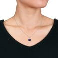 thumbnail image 5 of Everly Women's Created Sapphire Sterling Silver Earrings, 5 of 7