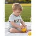 thumbnail image 3 of BemeyourBBs Newborn Baby Boy Mallard Duck Outfits Waffle Knit Bubble Romper Cute Infant Summer Clothes Short Sleeve Duck Embroidery Bodysuit Playsuit, 3 of 9