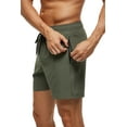 thumbnail image 5 of Tyhengta Men's Swim Trunks Quick Dry Beach Shorts with Zipper Pockets and Mesh Lining Armygreen 38, 5 of 8