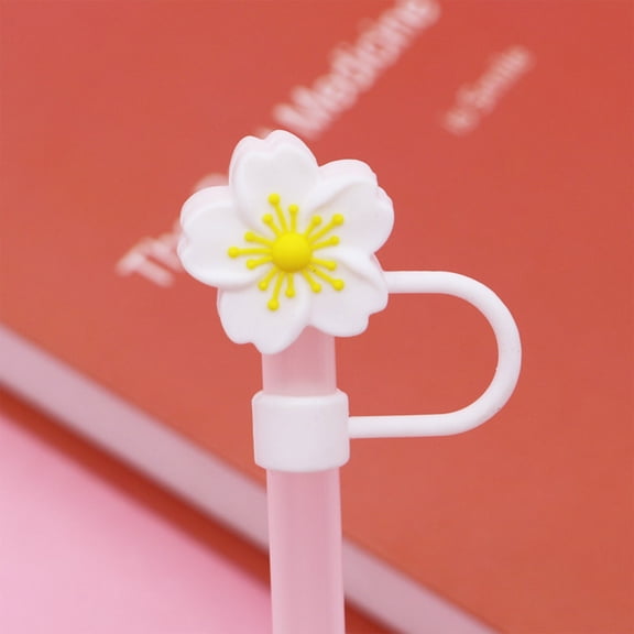 Yannianjz Silicone Straw Cap, Reusable Splash Proof Straw Cover for Large Diameter Water Bottles, Creative PVC Straw Topper for Sports Series Straws, Compatible with 0.4 Inch 10mm Drinking Straws