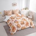 thumbnail image 2 of Erosebridal Kawaii Flowers Blossom 7-Piece Bedding Comforter Set,Cute Animal Cartoon Capybara King Bedding Sets For Kids Reversible, 2 of 7