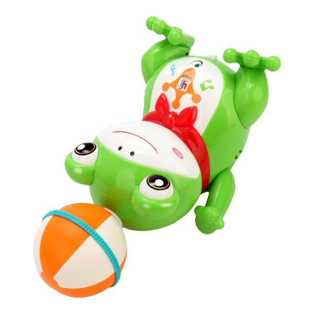 Juguete de pelota de para niños, rana eléctrica con luces, bola giratoria, música ligera, juguete de rana electrónica para niños