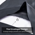 thumbnail image 5 of DISEN King Pillowcase - 100% Rayon Derived from Bamboo Dark Grey Pillowcase Set of 2 Pack, Ultra Soft and Breathable Pillow Covers with Envelope Closure, Best Gift Choice, 20x40 Inches, 5 of 7