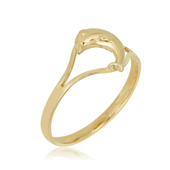 AVORA 10K Yellow Gold Dolphin Ring, Size 2.5 - Size 2.5