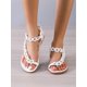 thumbnail image 1 of Women Flower Decor Thong Sandals, Fashion Summer Flat Sandals, 1 of 4