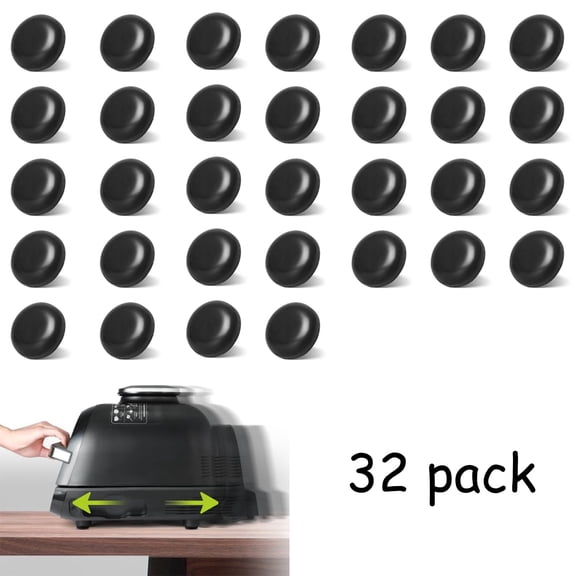 Deally Black Appliance Slider, 32 Pcs Self Adhesive Appliances Sliders Countertop Caster Wheels, Kitchen Essentials Organization Suitable for Air Fryers, Pressure Cookers, Coffee Makers