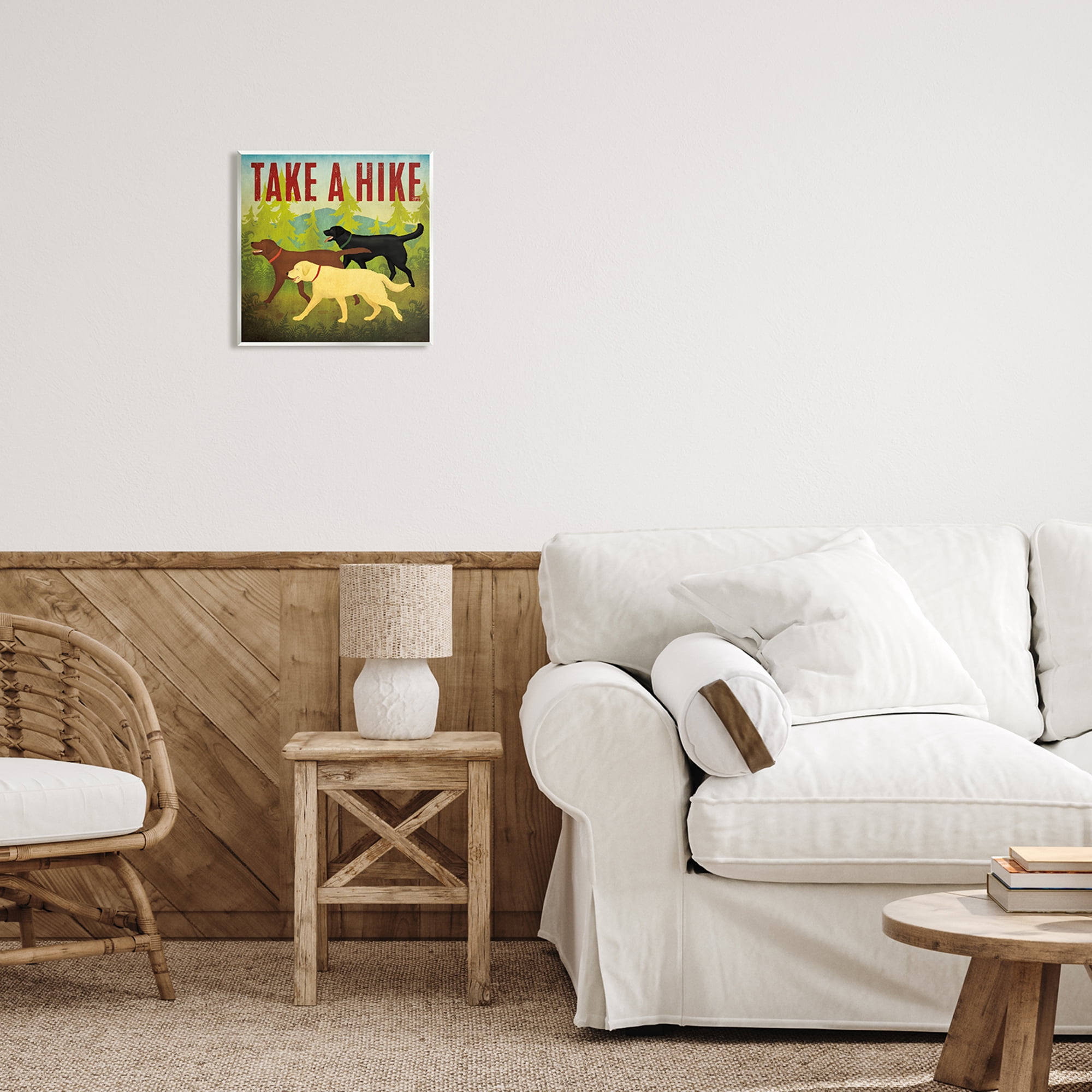 Stupell Industries Take a Hike Phrase Animals & Insects Painting Unframed Art Print Wall Art, 12 x 12