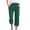 Army Green, variant on Linen Pants Women Summer Bohemian Plus Size Elastic Loose Straight Wide Leg Capris Fashion Casual High Waisted Solid Color Flowy Pants With Pocket S-5XL on Clearance
