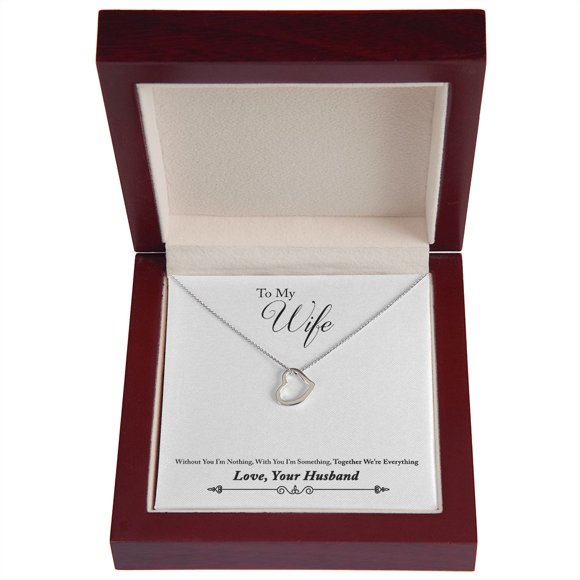 To My Wife Together We're Everything Delicate Heart Necklace