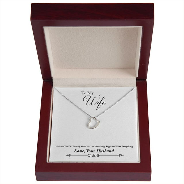 To My Wife Together We're Everything Delicate Heart Necklace