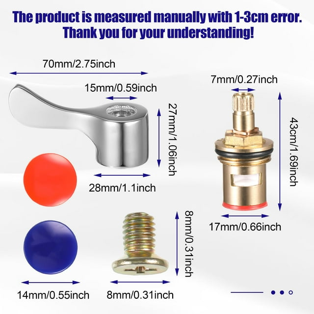 maskred Cartridges Quarter Turn For Kitchen Bathroom Suitable For Most Faucets Durable And Easy silver gold 2Set