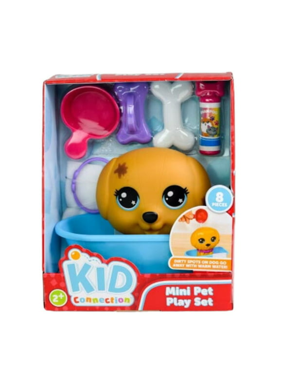 Kid Connection Pet Dog Bath Play Set with Color Changing Feature, 8 Pieces