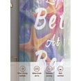 thumbnail image 3 of Summer Beach Starfish Sheer Curtains for Living Room Bedroom Vintage Romantic Palm Leaves Sheer Curtains 45 Inch Long 2 Panels Set Light Filtering Curtain Window Treatments Drapes for Dining Room, 3 of 6