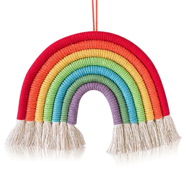 Exquisito Tapiz De Pared Tejido De Macramé De Arcoíris, Decoración De Pared Artística Colgante matsuzay HA023922-01