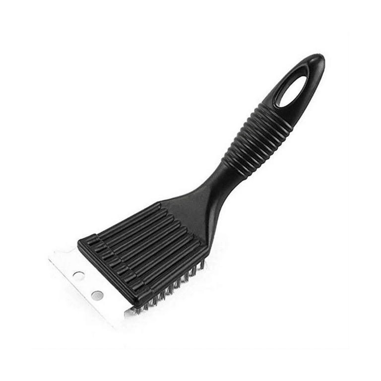 Barbecue Grill Brush Steel Wire Bristles BBQ Cleaning Brushes Outdoor Home BBQ GAS Kit Accessories, Black