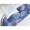 thumbnail image 3 of Moon Print Bed Runner, Crescent and Bohemian Curlicue in Watercolor Design Pattern, Decorative Accent Bedding Scarf for Hotels Homes & Guest Rooms, Twin, Dark Violet and Pale Sky Blue, by Ambesonne, 3 of 3