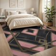 thumbnail image 3 of ODIKA 8'x10' Washable Area Rug Non-Shedding, Easy Care, Pink Grey Gradient Field Balanced Rectangular Crisp Contemporary for King Size Bedroom Under Bed, Master Suite, 3 of 7