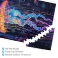 thumbnail image 3 of 500 PCS 500 Piece Vibrant Jigsaw Colorful Fluorescent Jellyfish,Enjoy The Puzzle Solving Process,Vibrant Colors Bring A Unique Visual Experience,Exquisite Jellyfish Wooden Puzzle As Home Decoration, 3 of 6