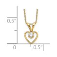 thumbnail image 5 of Auriga Fine Jewelry 10K Yellow Gold 3 mm White Zircon Heart Birthstone Necklace 15" for Women, 5 of 5
