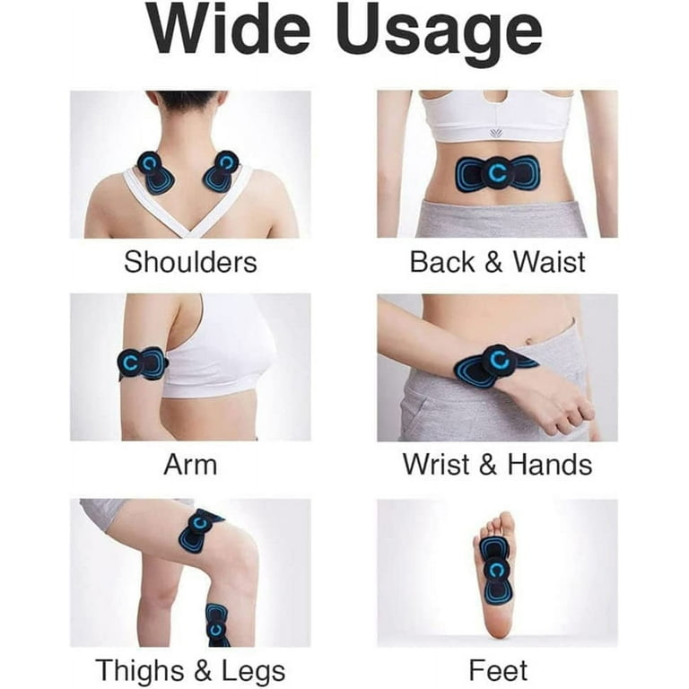 EMS Whole Body Lymphatic Drainage Massage Pad - 2Pcs Microcurrent EMS Mini  Massage Device 6 Modes