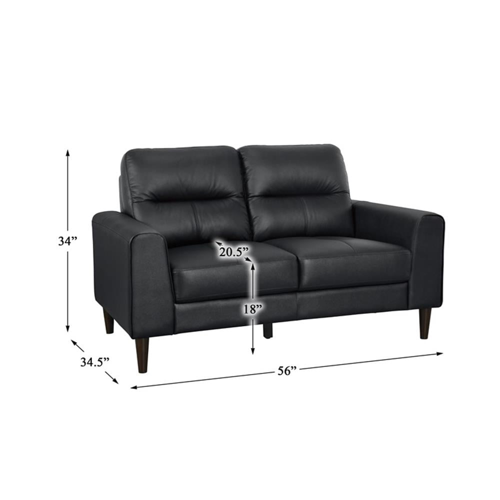 Lexicon Lewes Leather Match Loveseat in Black