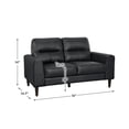 thumbnail image 6 of Lexicon Lewes 2-Piece Leather Match Sofa Set in Black, 6 of 11