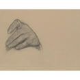 thumbnail image 2 of Józef Simmler 24x19 Black Ornate Framed Double Matted Museum Art Print Titled: Study of the Left Hand of Władysław Jagiełło for the Painting ‘Queen Jadwiga's Oath’ (1867), 2 of 5