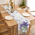 thumbnail image 3 of Purple Lavender Table Runner 72 Inches Long Farmhouse Dress Scarves, Spring Floral Daisy Butterfly Leaves Gray Dining Tablerunner for Coffee Table/Kitchen Island/Party Décor, 13" x 72", 3 of 8