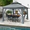 thumbnail image 6 of MASTERCANOPY 13 x 13ft Pop-up Gazebo Outdoor Canopy Tent with Mesh Walls, Dark Gray, 6 of 7