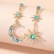 thumbnail image 4 of Pendientes de Mujer Pendientes Colgante Diseño de Luna y Estrellas con Zirconia Cúbica, Aretes de Mujer Hipoalergénicos Color Oro, 4 of 4