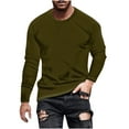 thumbnail image 2 of BADHUB Men's Big and Tall T-shirts Casual Long Sleeve Crewneck Loose Fit Basic Workout Pullover Sweatshirts Brown 2XL, 2 of 5
