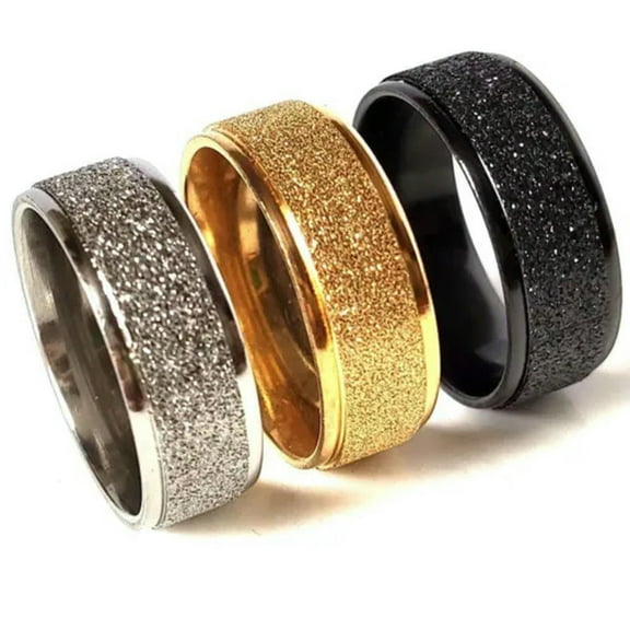 K-KED 30pcs Sand Finish 8mm Quality Frosted Stainless Steel Wedding Band Rings Unisex