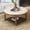 Beige, variant on Round Storage Ottoman Coffee Table with Wooden Shelf, Oversized Tufted Upholstered Ottoman with Hidden Storage, Waterproof Linen Footrest for Living Room,Khaki